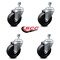 Service Caster 4 Inch Soft Rubber Wheel Swivel 12mm Threaded Stem Caster Set SCC-TS20S414-SRS-M1215-4 - alternate 5